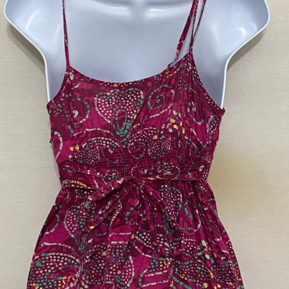 W-39 Flowers Red & Colorful Print Sleeveless MIDI Summer Dress Size S‎ - Picture 7 of 12